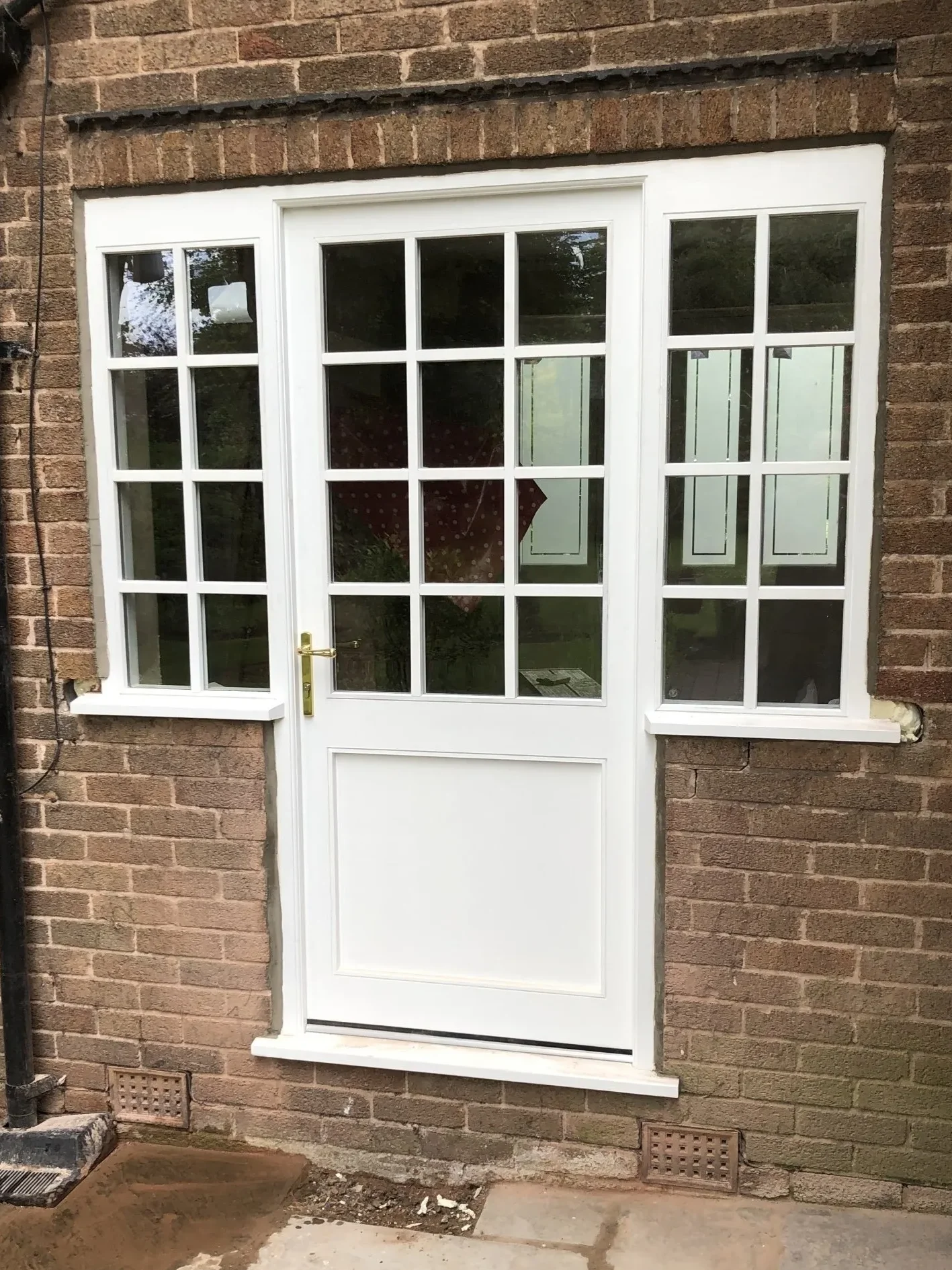 wooden windows and door